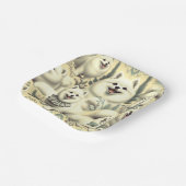 Retro American Eskimo Illustration Pappteller (Gewinkelt)