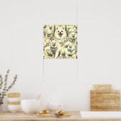 Retro American Eskimo Illustration Poster (Küche)