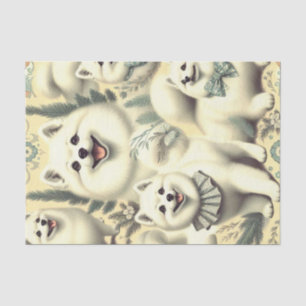 Retro American Eskimo Illustration Seidenpapier