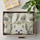 Retro American Eskimo Illustration Seidenpapier (Geschenk)