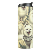Retro American Eskimo Illustration Thermosbecher (Nach links gedreht)