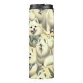 Retro American Eskimo Illustration Thermosbecher (Rückseite)