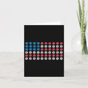 Retro American Flag 4. Juli Patriotic Daisy Fl Karte