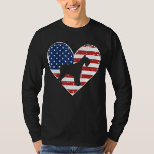 Retro American Flag 4. Juli Schnauzer Vater Mama T-Shirt