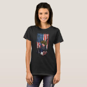 Retro American Flag 4th of July Great Dane Veteran T-Shirt (Vorne ganz)