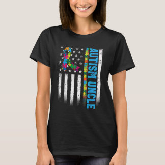 Retro American Flag Autismus Onkel Awareness T-Shirt