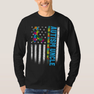 Retro American Flag Autismus Onkel Awareness T-Shirt