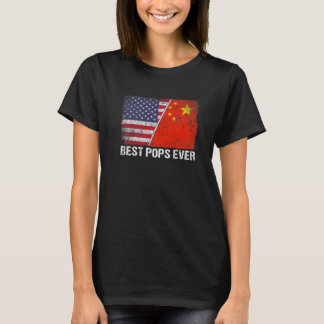 Retro American Flag China Flag Beste Pop je Fami T-Shirt