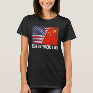 Retro American Flag China Flag Bester Freund je T-Shirt