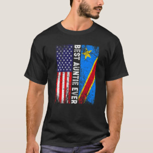 Retro American Flag Congo Flag Beste Tante je Fahn T-Shirt