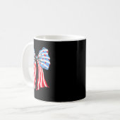 Retro American Flag Coquette Bow Patriotic 4. Kaffeetasse (Vorderseite Links)