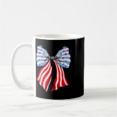 Retro American Flag Coquette Bow Patriotic 4. Kaffeetasse (Links)