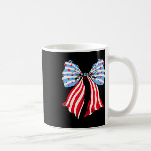 Retro American Flag Coquette Bow Patriotic 4. Kaffeetasse