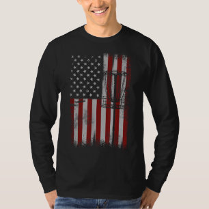 Retro American Flag Disc Golf Geschenk für Men Dis T-Shirt