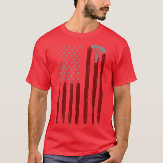 Retro American Flag Fallschirm Geschenk für Skydiv T-Shirt