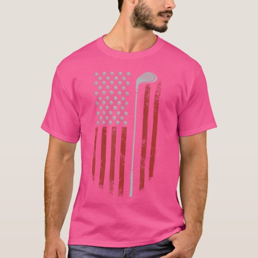 Retro American Flag Golf für Golfer Funny Golf Clu T-Shirt (Vorderseite)