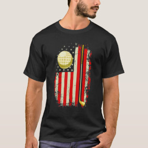 Retro American Flag Golf für Golfer Golf Club T-Shirt