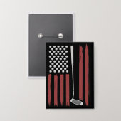 Retro American Flag Golf Golfer Funny Golf Club Button (Vorderseite/Rückseite)