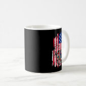 Retro American Flag Independence Day Skull Crack 4 Kaffeetasse (VorderseiteRechts)