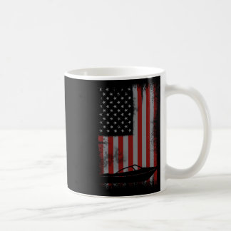 Retro American Flag Motor Bootgeschenk für Boater Kaffeetasse