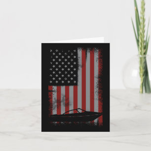 Retro American Flag Motor Bootgeschenk für Boater Karte
