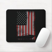 Retro American Flag Motor Bootgeschenk für Boater Mousepad (Mit Mouse)