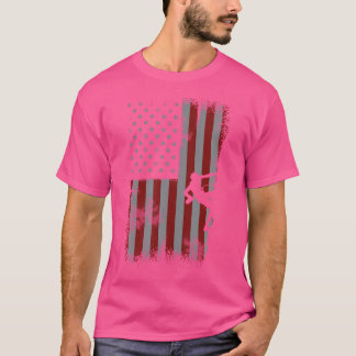 Retro American Flag Mountain Climbing Geschenk für T-Shirt