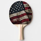 Retro American Flag Patriotic Ping Pong Paddle Tischtennis Schläger (Vorderseite)