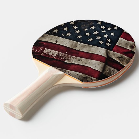 Retro American Flag Patriotic Ping Pong Paddle Tischtennis Schläger (Vorderseite)