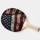 Retro American Flag Patriotic Ping Pong Paddle Tischtennis Schläger (Seitenansicht)
