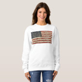 Retro American Flag Sweatshirt, Vintage USA Flag Sweatshirt (Vorne ganz)