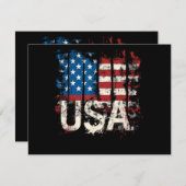 Retro American Flag USA 4. Juli Begleitkarte (Vorne/Hinten)