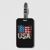 Retro American Flag USA 4. Juli Gepäckanhänger (Vorderseite Vertikal)
