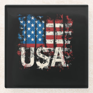 Retro American Flag USA 4. Juli Glasuntersetzer