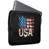 Retro American Flag USA 4. Juli Laptopschutzhülle (Vorne Rechts)