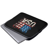 Retro American Flag USA 4. Juli Laptopschutzhülle (Vorne Knopf)