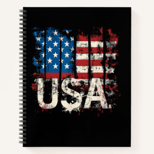 Retro American Flag USA 4. Juli Notizblock