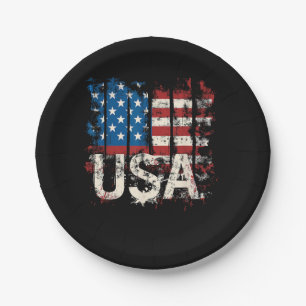 Retro American Flag USA 4. Juli Pappteller