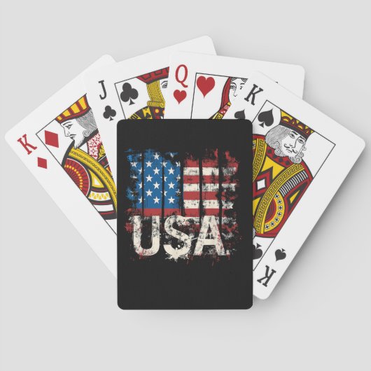 Retro American Flag USA 4. Juli Spielkarten (Rückseite)