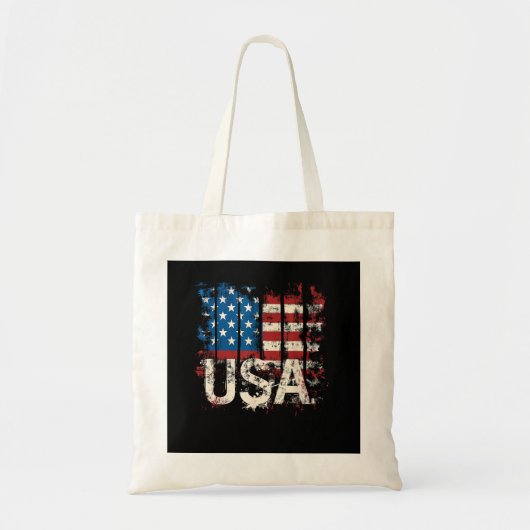 Retro American Flag USA 4. Juli Tragetasche (Vorne)