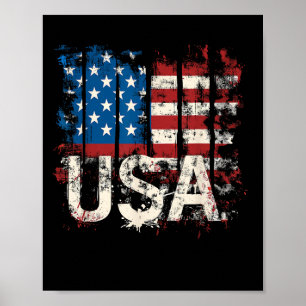 Retro American Flag USA 4. JuliRetro American Poster