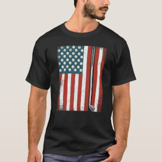 Retro American Flag USA Golf für Golfer T-Shirt
