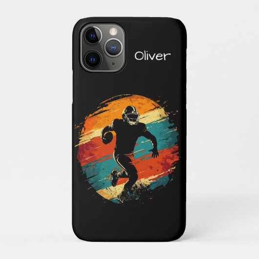 Retro American Football Player Case-Mate iPhone Hülle (Rückseite)