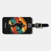 Retro American Football Player Gepäckanhänger (Vorderseite horizontal)