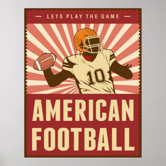 Retro American Football Poster (Vorne)