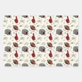 Retro American Football Wrapping Paper Set Geschenkpapier Set (Vorderseite)