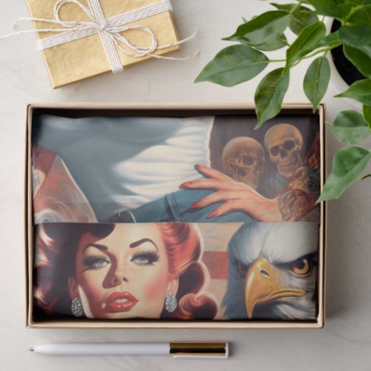 Retro American Girl Seidenpapier (Geschenk)