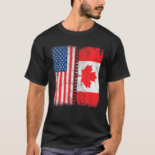 Retro American Maple Leaf Kanadische Flagge Amerik T-Shirt