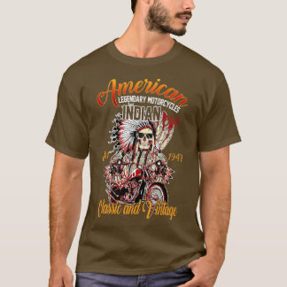 Retro American Motorrad Inder für Alte Biker T-Shirt