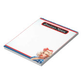 Retro American Pinup_ American Babe Notizblock (Rotiert)